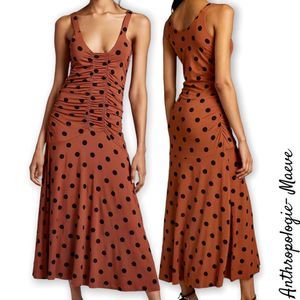 🆕 NWT Anthropologie Maeve Ruched Midi Dress Size L